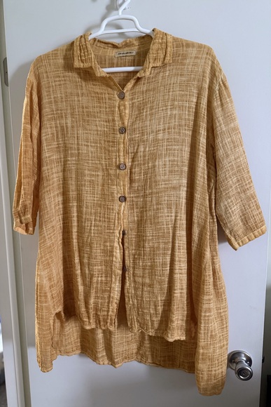 Loose Weave Linen long shirt - Picture 1 of 7
